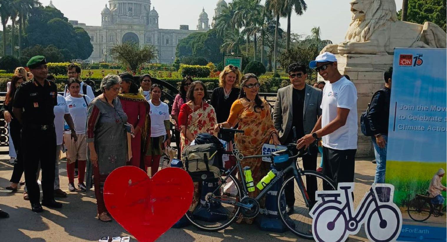 Smt. Aparna Sen And Ms. Andrea Jeske Flag Off Move For Earth Movement, A Six-Day Cycle Yatra Across West Bengal To Celebrate And Inspire Climate Action By SwitchON Foundation