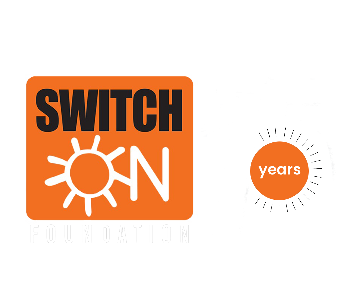 SwitchON Foundation 15 year logo (White)